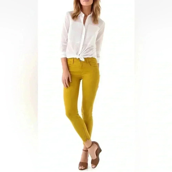 NWT Habitual Almas Zip Skinny Jean Tapestry Yellow Mustard Slim Jeans Sz 26 - Picture 5 of 16